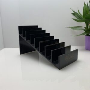 8-layer stepped black acrylic wallet display stand