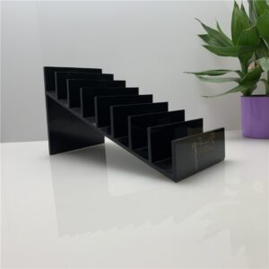 8-layer stepped black acrylic wallet display stand