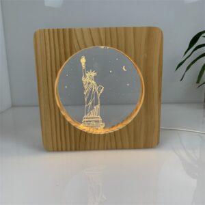 IMG_E8320 A 3D creative acrylic wooden night light in the shape of the Statue of Liberty