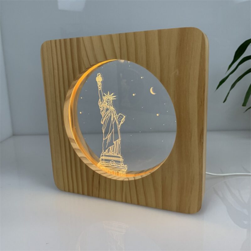 IMG_E8321 A 3D creative acrylic wooden night light in the shape of the Statue of Liberty
