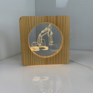 Acrylic solid wood table lamp for engineering vehicle excavators