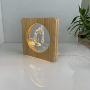 Acrylic solid wood table lamp for engineering vehicle excavators