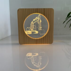 Acrylic solid wood table lamp for engineering vehicle excavators