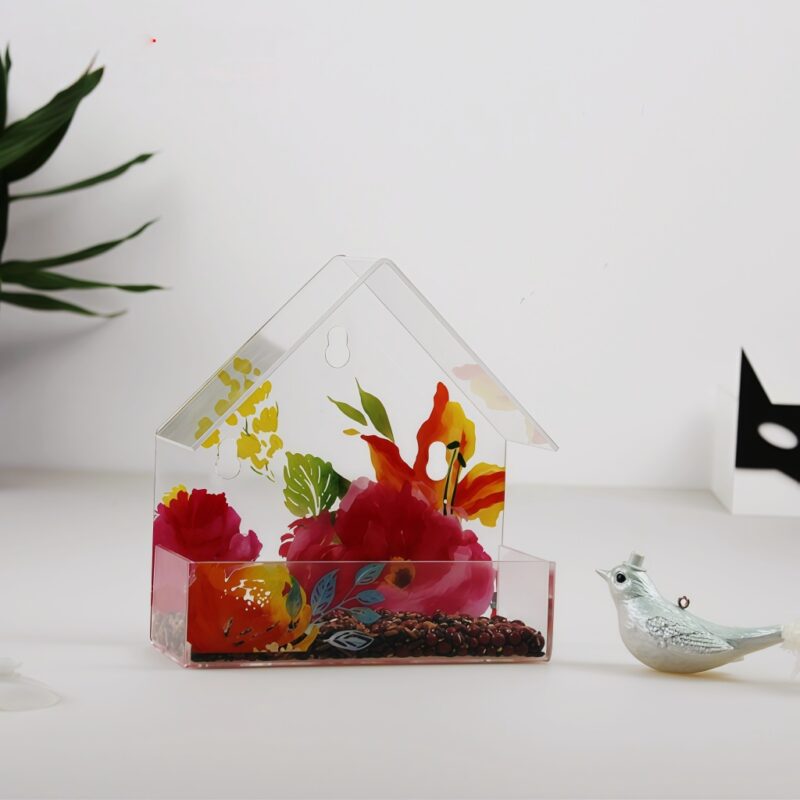4 Colored printed acrylic bird feeder
