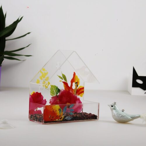 Colored printed acrylic bird feeder