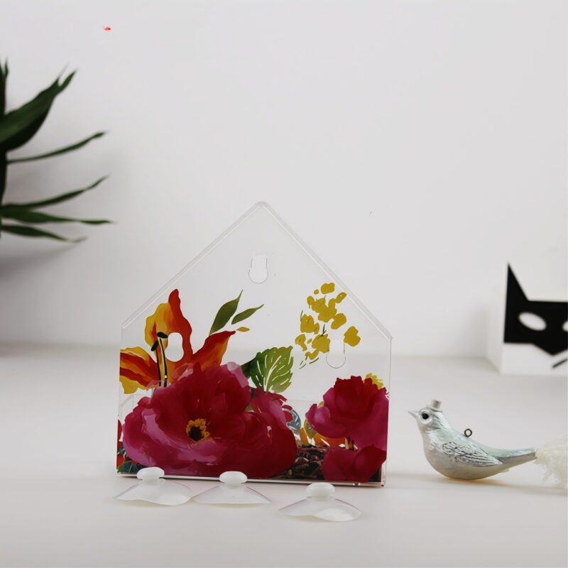 7 Colored printed acrylic bird feeder