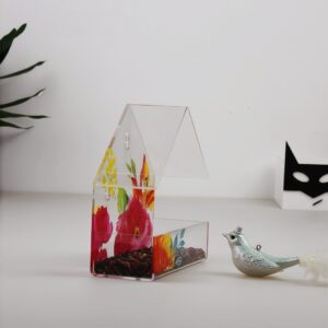 8 Colored printed acrylic bird feeder
