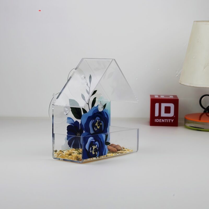 V2001蓝花 Orchid background Bird Feeder Birds House for Outdoo